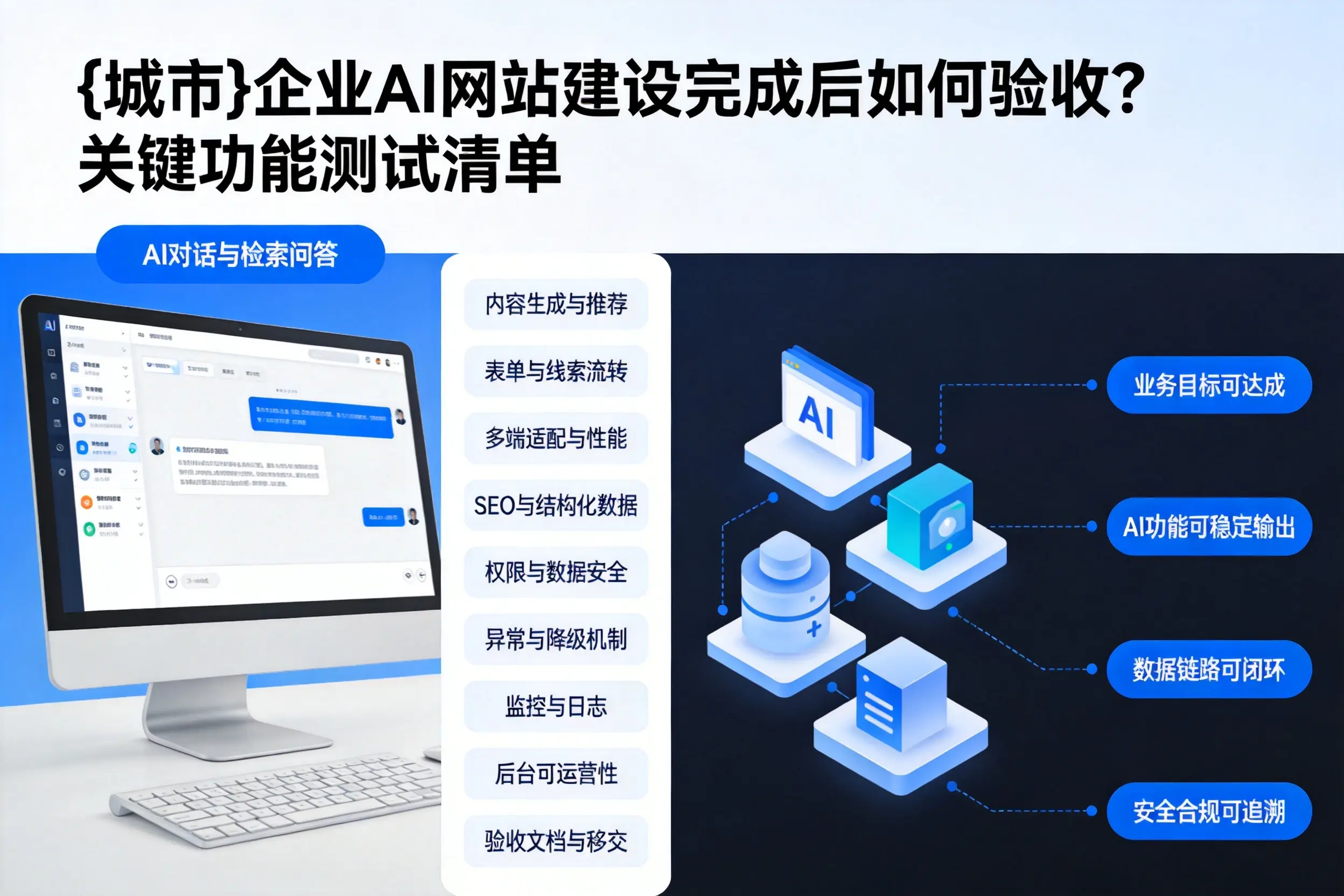 重庆企业AI网站建设完成后如何验收？关键功能测试清单