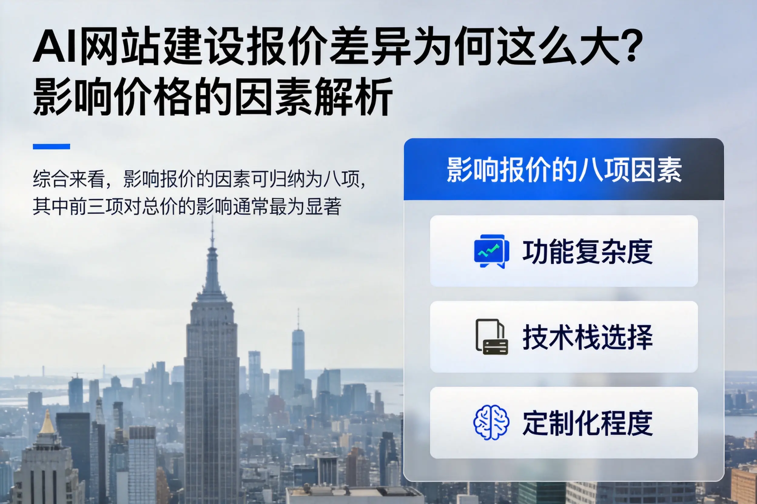 重庆AI网站建设报价差异为何这么大？影响价格的因素解析