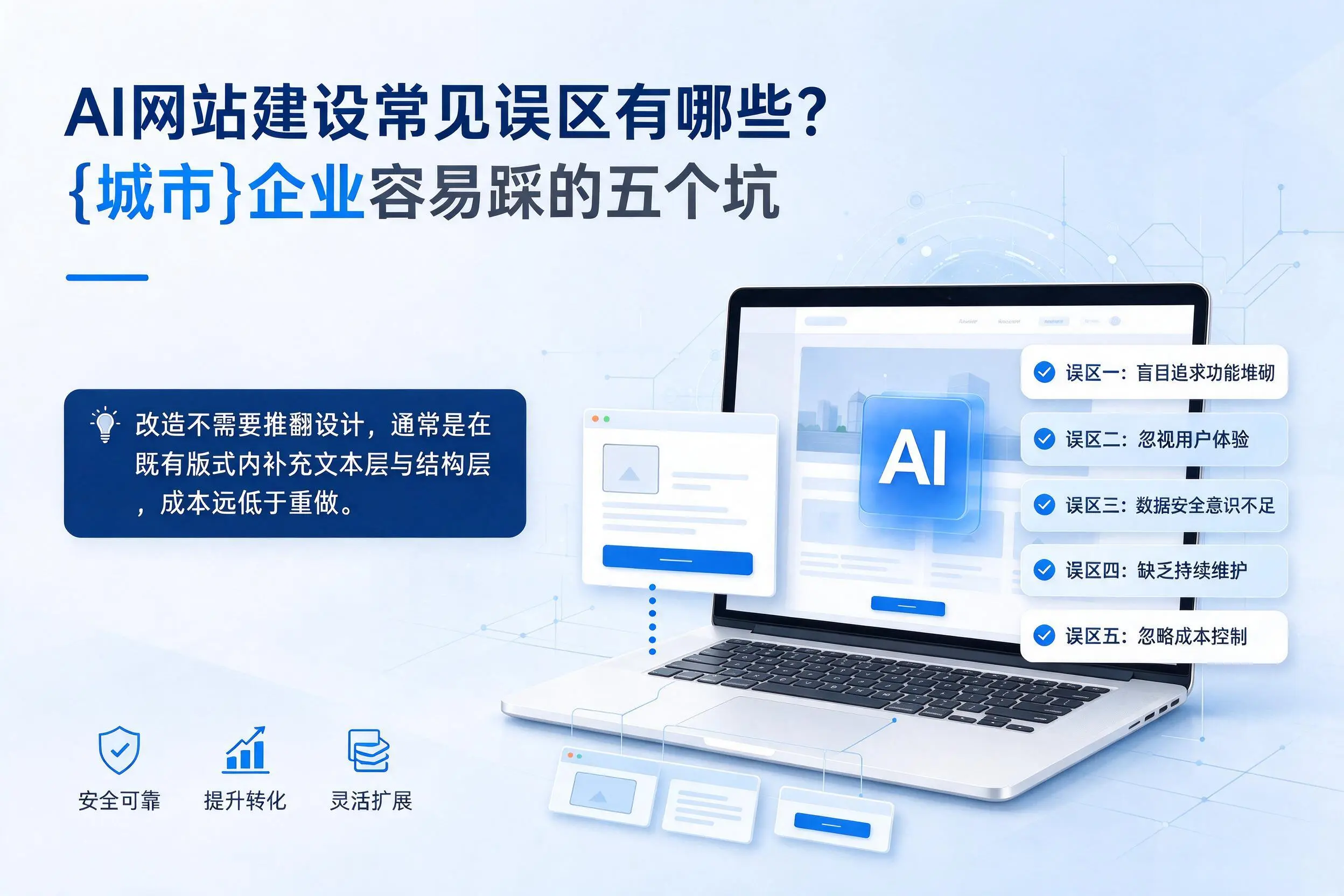 AI网站建设常见误区有哪些？重庆企业容易踩的五个坑
