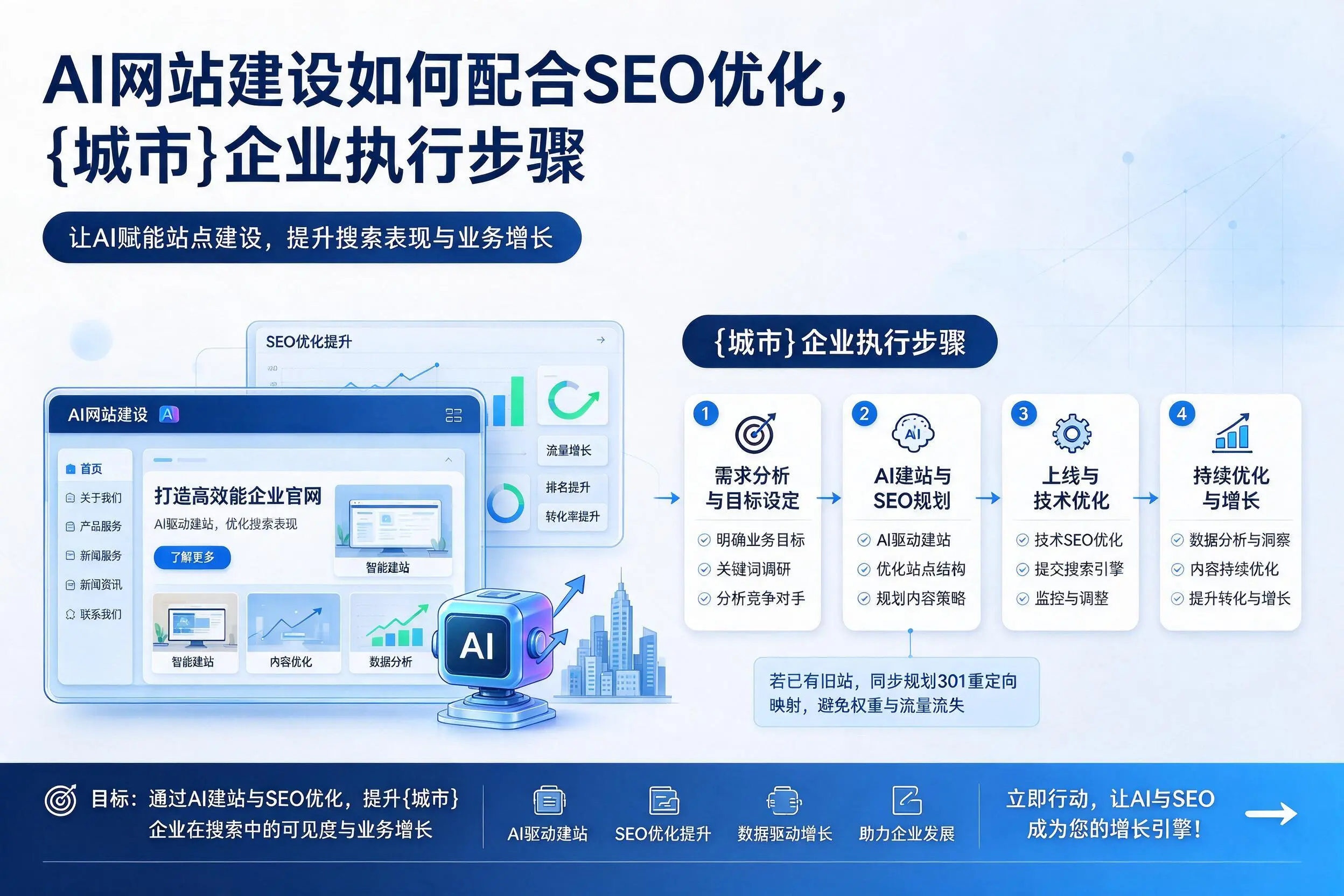 AI网站建设如何配合SEO优化，重庆企业执行步骤