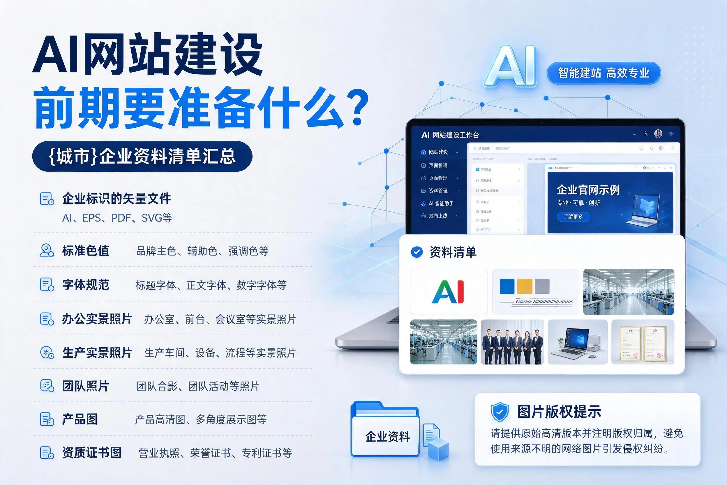 AI网站建设前期要准备什么？重庆企业资料清单汇总