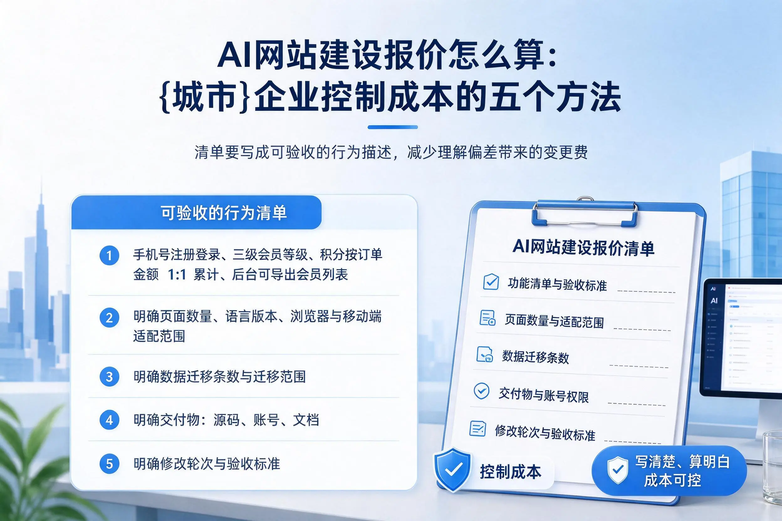 AI网站建设报价怎么算:重庆企业控制成本的五个方法